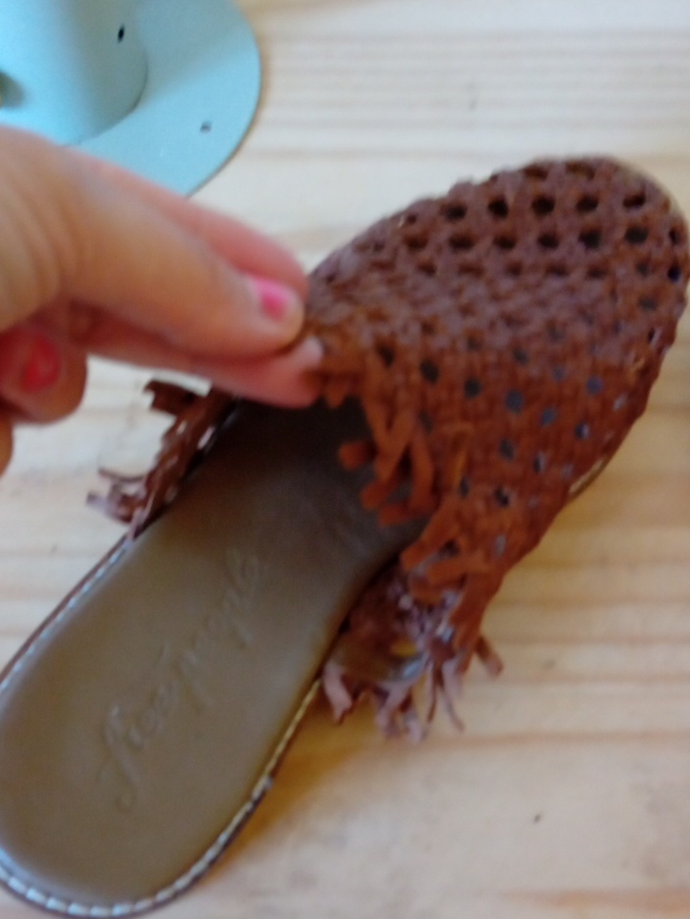 Woven Fringe Slip-On Mule - Brown